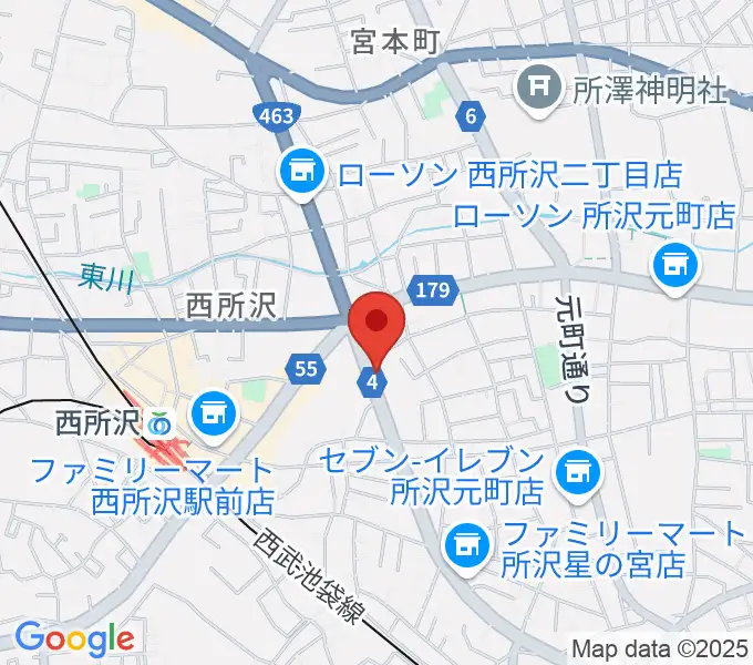 中冨楽器 金山町店の地図