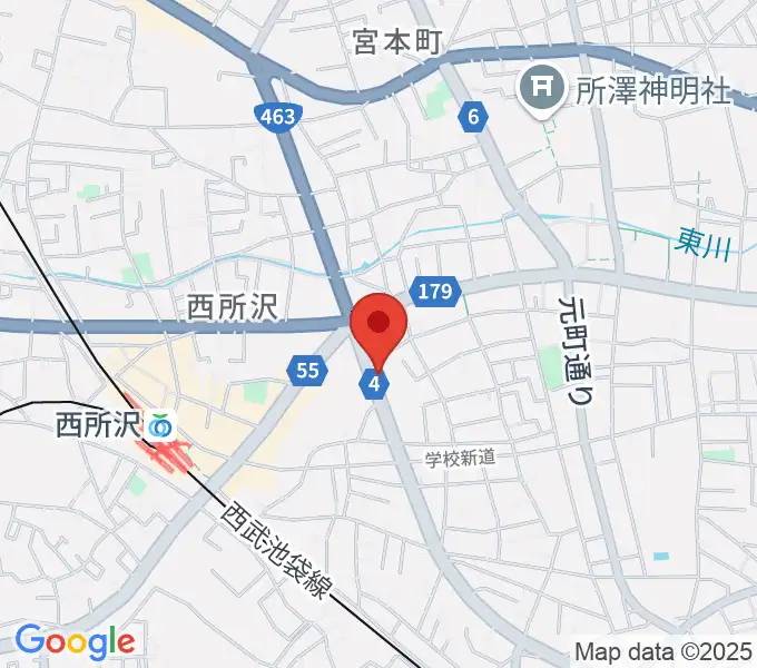 中冨楽器 金山町店の地図