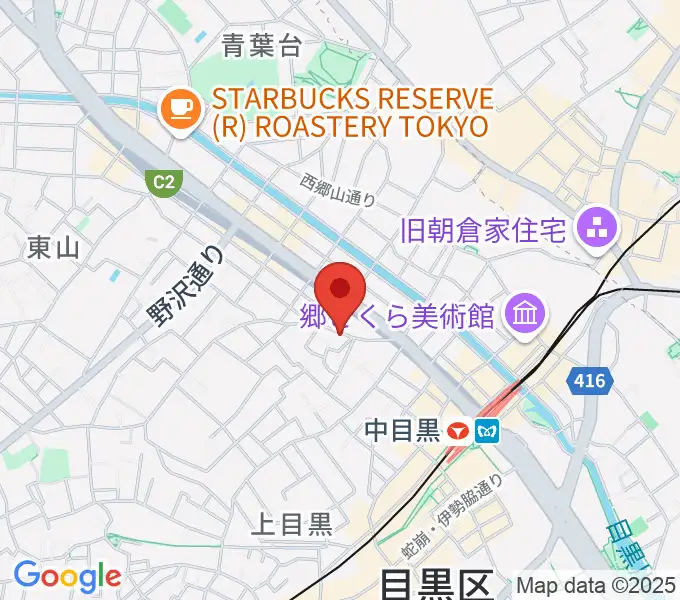 TWO-FIVEギタースクールの地図