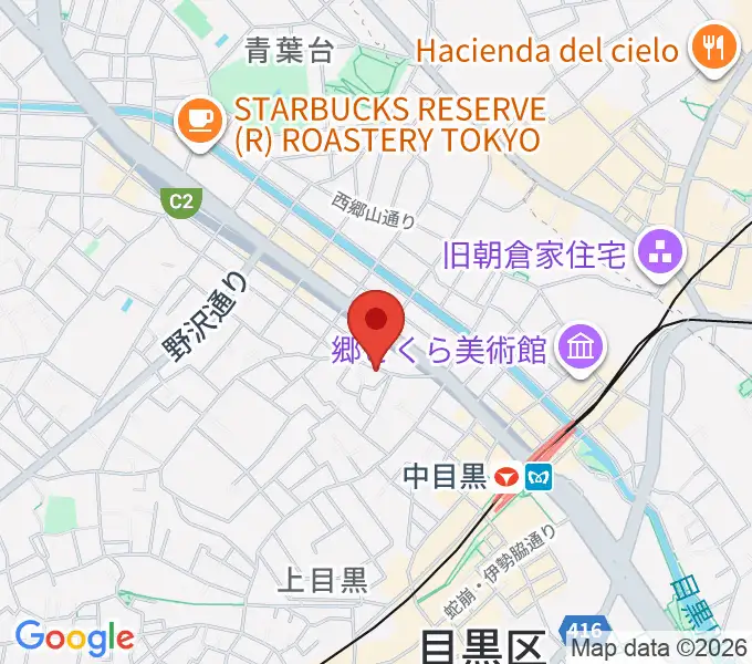 TWO-FIVEギタースクールの地図