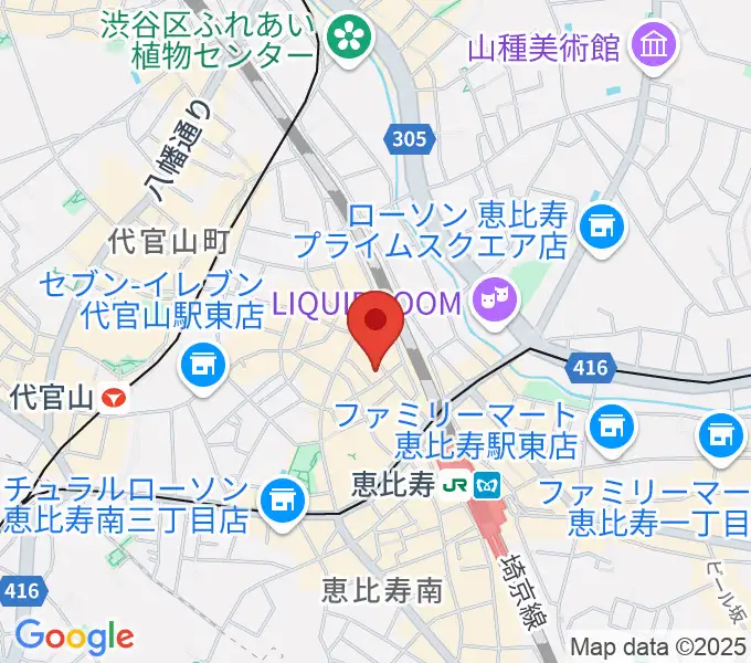 恵比寿ガウディボーカルスクールの地図