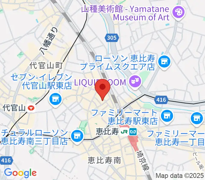 恵比寿ガウディボーカルスクールの地図
