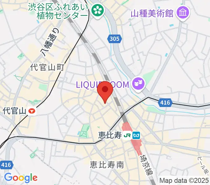 恵比寿ガウディボーカルスクールの地図