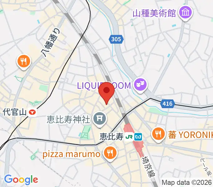 恵比寿ガウディボーカルスクールの地図