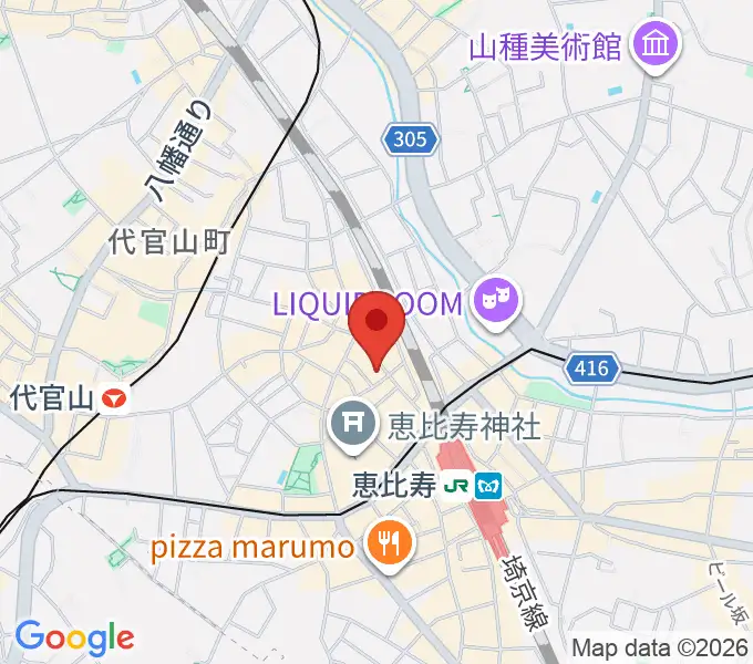 恵比寿ガウディボーカルスクールの地図