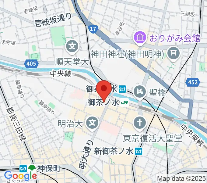 ESPギタークラフトアカデミー東京校の地図