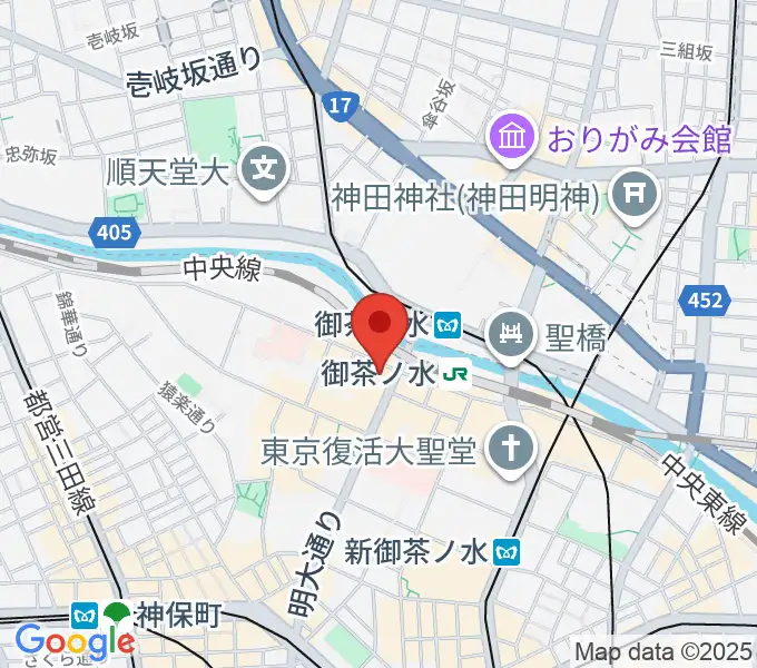 ESPギタークラフトアカデミー東京校の地図
