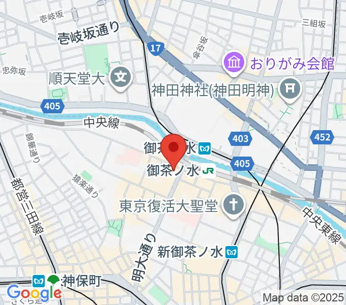 ESPギタークラフトアカデミー東京校の地図