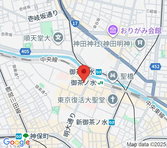 ESPギタークラフトアカデミー東京校の地図