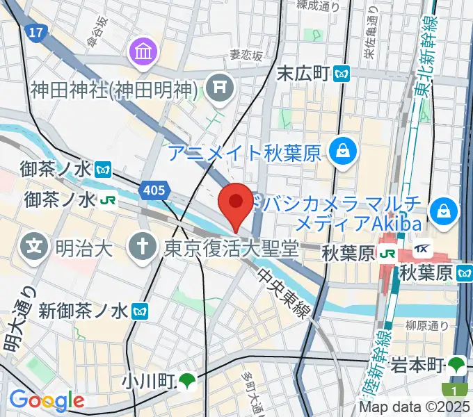 KISSボイストレーニング 秋葉原の地図