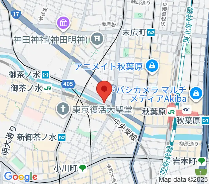 KISSボイストレーニング 秋葉原の地図