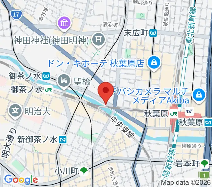 KISSボイストレーニング 秋葉原の地図