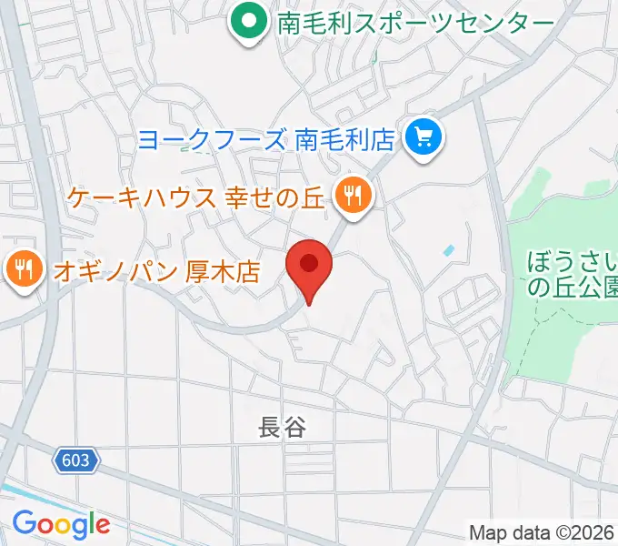 あつぎの丘音楽教室の地図