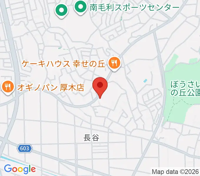 あつぎの丘音楽教室の地図