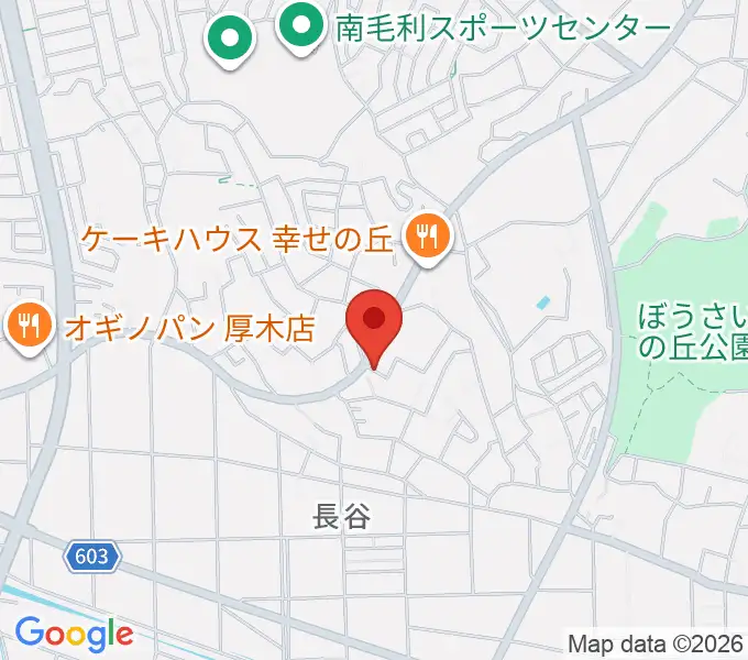 あつぎの丘音楽教室の地図