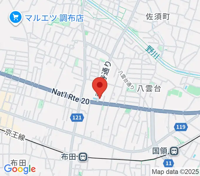 JSロックギタースクールの地図