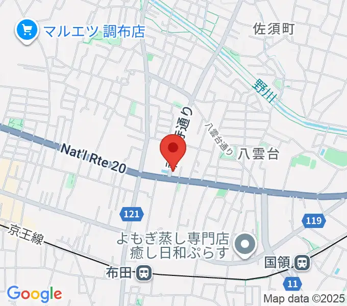 JSロックギタースクールの地図