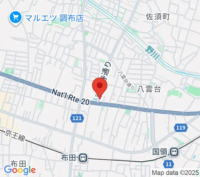 JSロックギタースクールの地図