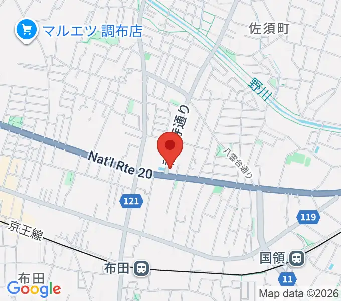 JSロックギタースクールの地図