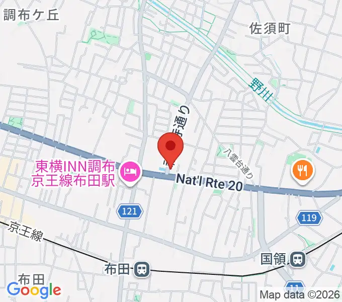 JSロックギタースクールの地図