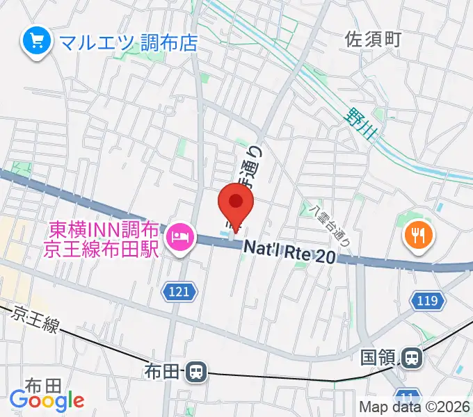JSロックギタースクールの地図