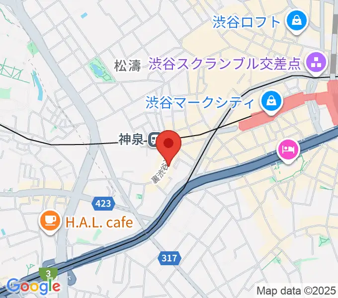 富川ギター教室の地図