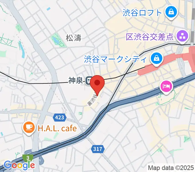 富川ギター教室の地図