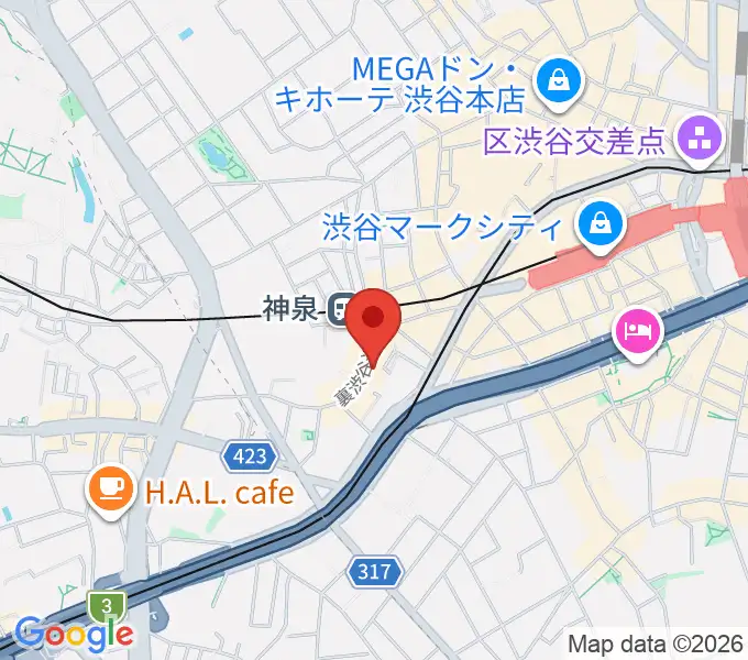 富川ギター教室の地図