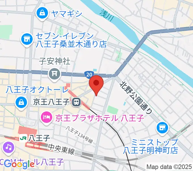 八王子音楽院本部の地図