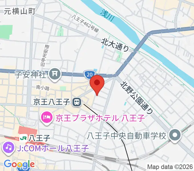 八王子音楽院本部の地図