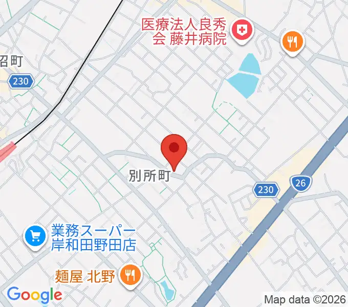 関西音楽院の地図