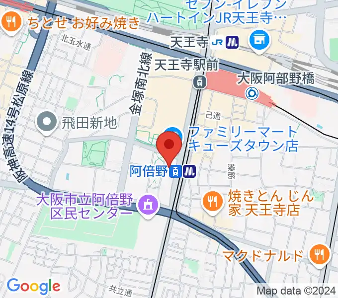 あべぷらんカルチャーわのわの地図