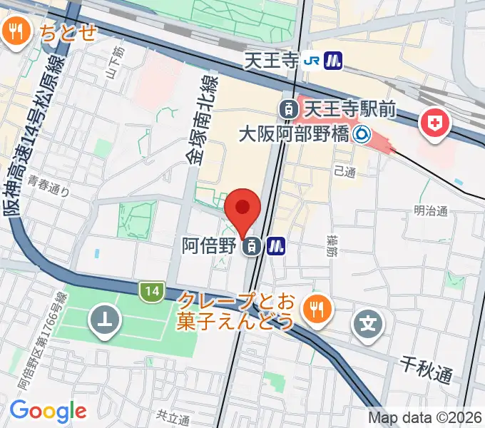 あべぷらんカルチャーわのわの地図