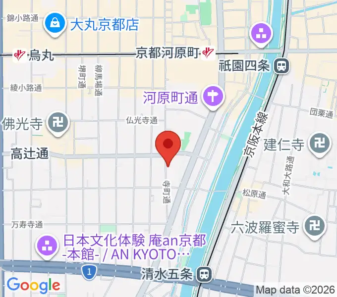 京都メゾピアノ音楽教室の地図