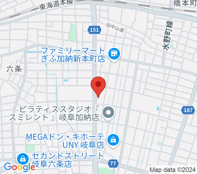 横山ギター教室の地図