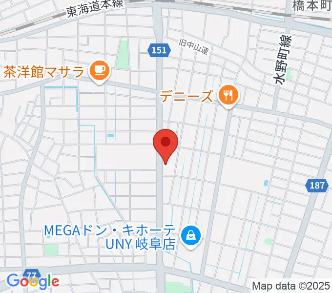 横山ギター教室の地図