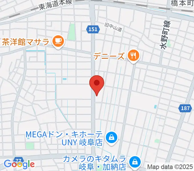 横山ギター教室の地図