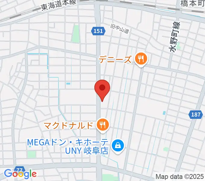 横山ギター教室の地図