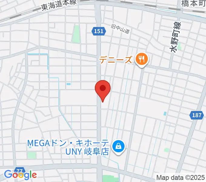 横山ギター教室の地図