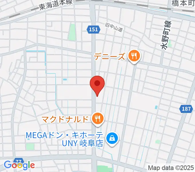 横山ギター教室の地図