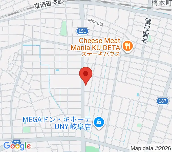 横山ギター教室の地図