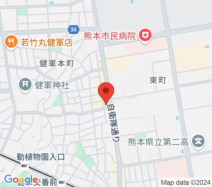 有明楽器 健軍本店の地図