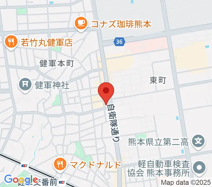 有明楽器 健軍本店の地図