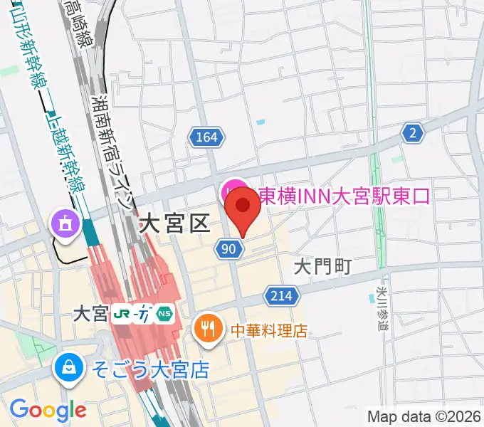 小島ギタースクールの地図