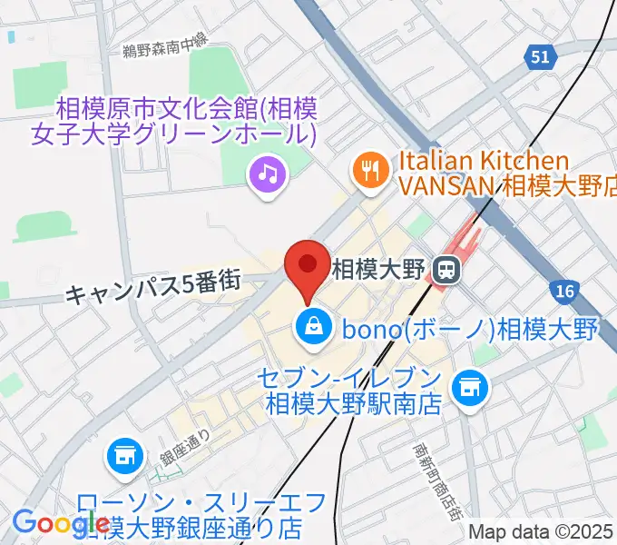 ミュージックスクール・スタジオグルーヴの地図