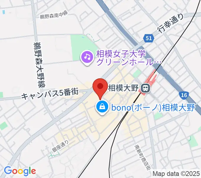 ミュージックスクール・スタジオグルーヴの地図