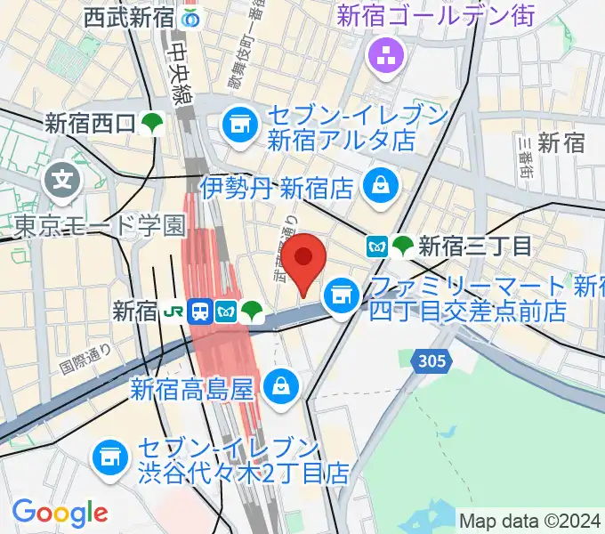 ミュージックスクールウッド新宿校の地図