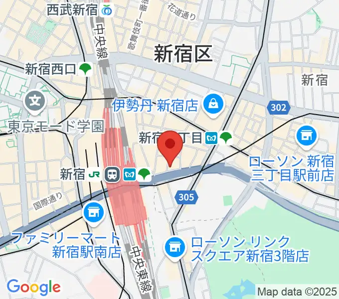 ミュージックスクールウッド新宿校の地図