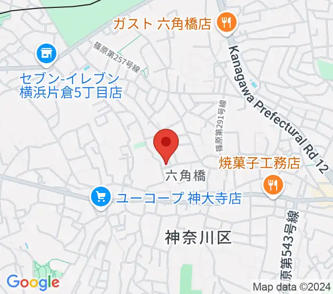 横田ピアノ教室の地図