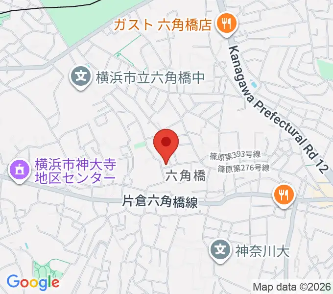 横田ピアノ教室の地図